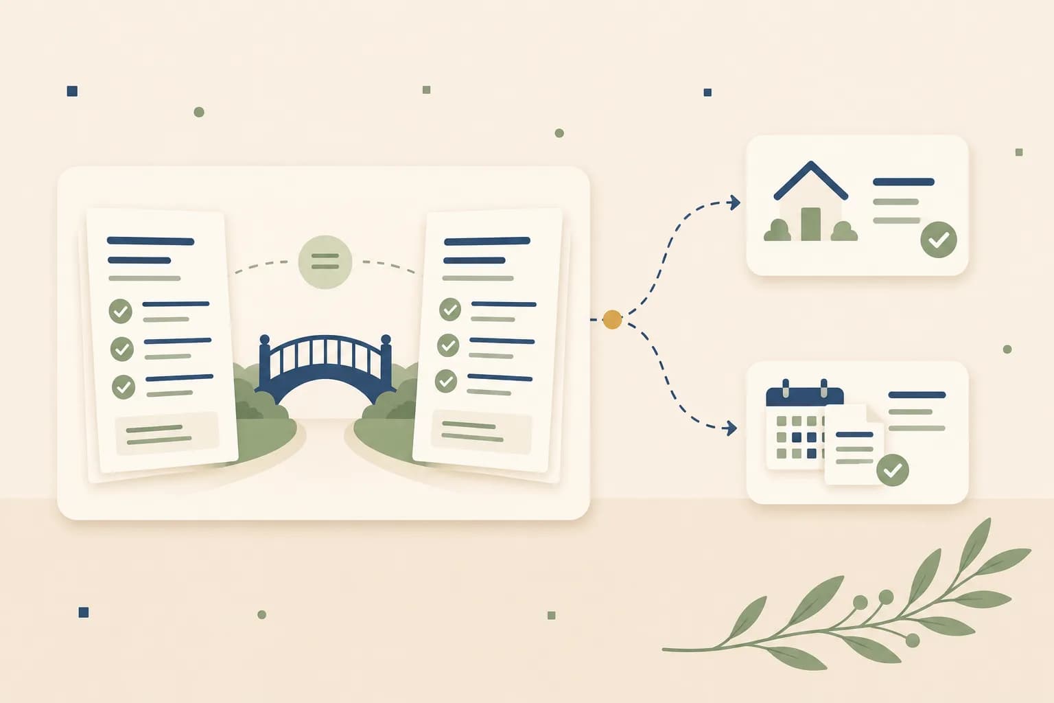 Illustration representing fixed-fee Oregon divorce guidance, attorney review, and court-ready documents