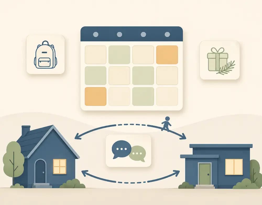 Illustration representing Oregon parenting plan schedule design and coordination