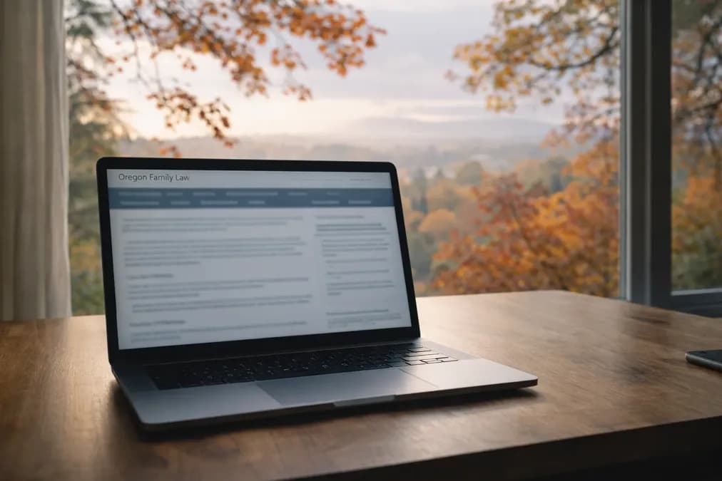 A tablet, paper stack, glasses, and mail basket sit on a softly lit shelf.